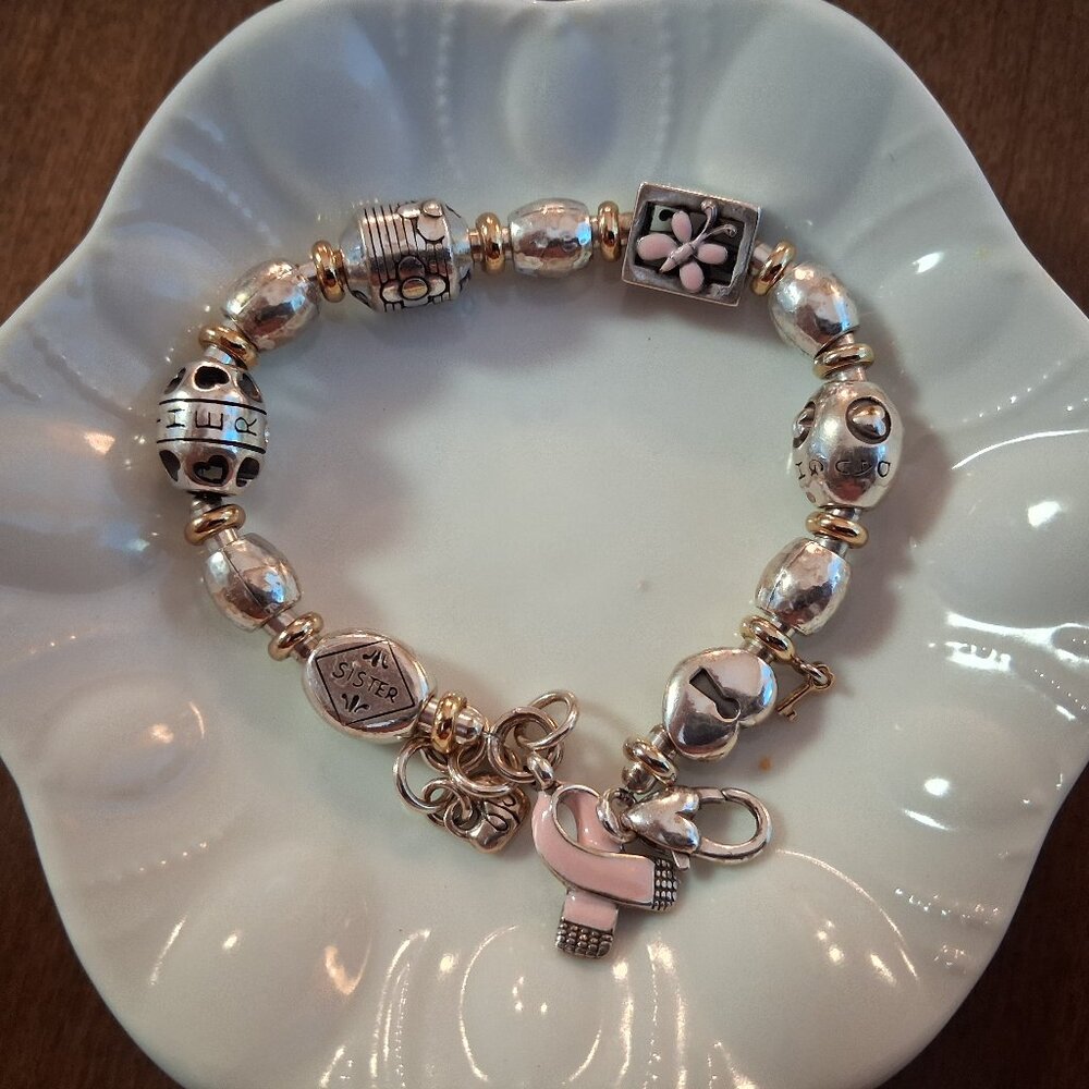 Brighton Power of Pink Key Bracelet – 2008 Two‑Tone Edition